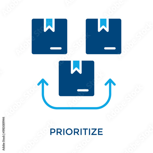 Prioritize Icon Dual Tone Style. Vector Illustration For Graphic Design