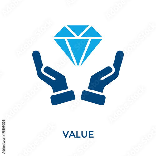 Value Icon Dual Tone Style. Vector Illustration For Graphic Design