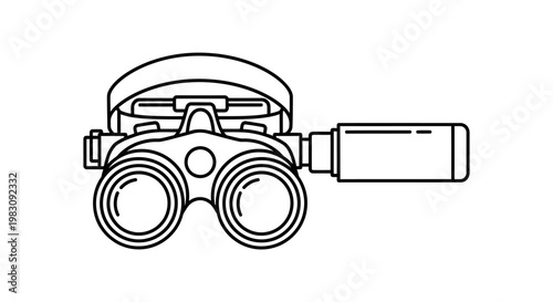 Binoculars with Night Vision Attachment - Vector Illustration