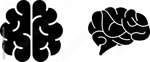 Human brain icon set flat style. vector illustration