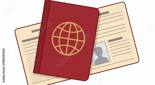 Collection of travel documents featuring passports, tickets, and boarding passes.