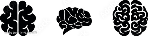 Human brain vector icons set