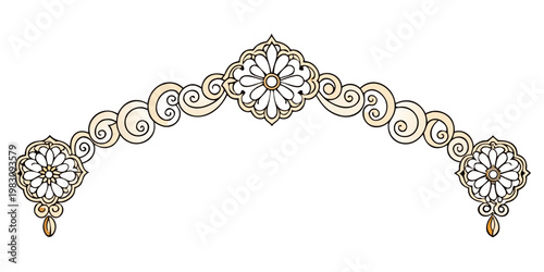 Elegant Floral Decorative Arch Ornament, vector