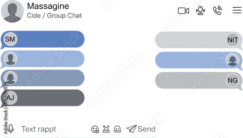 Messenger interface shows a group chat with multiple user profile icon.