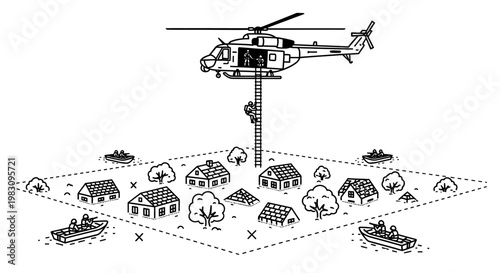 Helicopter Rescue Mission: Soldiers Rappel into a Village Under Siege