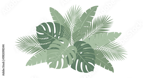 Minimalist palm leaf design, evoking tranquility and natural beauty. Ideal for website backgrounds, social media posts, or any project needing a fresh