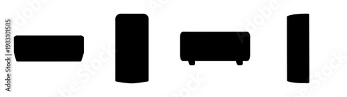 3d isometric modern heat pump system with outdoor units on white background