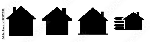 minimalist house icons for energy efficiency and home improvement concepts