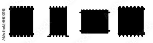 modern black radiator heating element vector illustration isolated on white