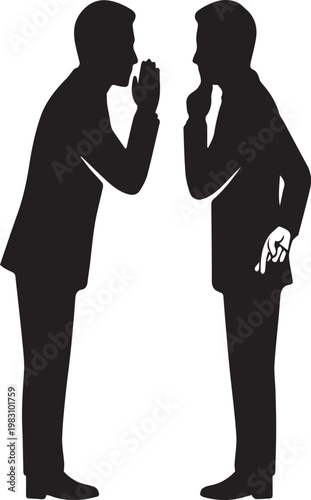 Deceptive Secret Whispering Silhouettes with Crossed Fingers