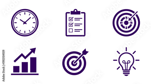 Business Strategy Icons and Symbols.