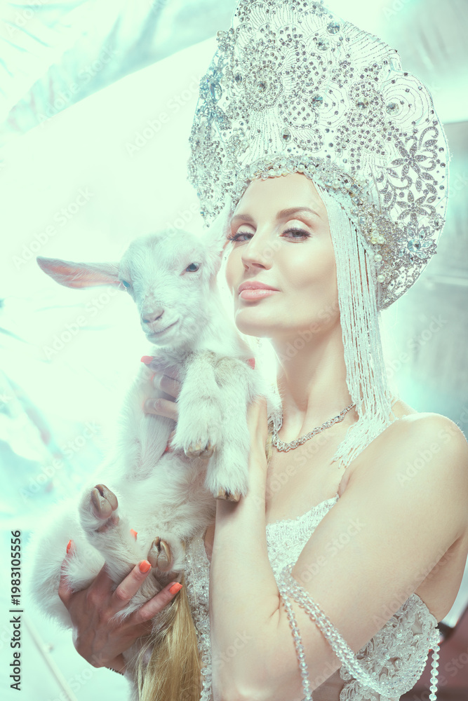 Naklejka premium Fairy Tale Bride Goat