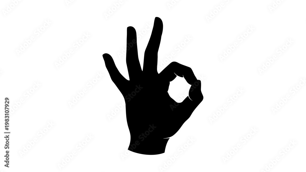 Obraz premium Hand Gesturing OK Sign, Perfect, Approval, Success, Agreement, Positive Confirmation
