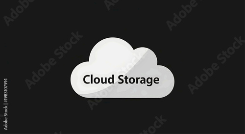 Cloud storage illustration depicts a cloud with text on it
