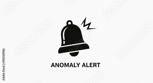 An icon representing an anomaly alert with a bell and sound waves, symbolizing a notification or warning of unusual activity or deviation from the norm
