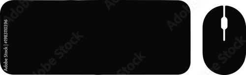 Silhouette computer keyboard and mouse icon set on white background vector design