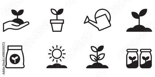 Bold Gardening and Agriculture Icon Collection