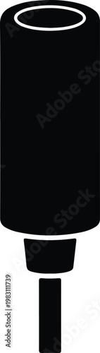 Silhouette plunger tube icon medical syringe tool healthcare illustration vector design