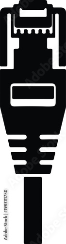 Silhouette RJ45 Ethernet Network Connector Cable Plug Internet Vector Design