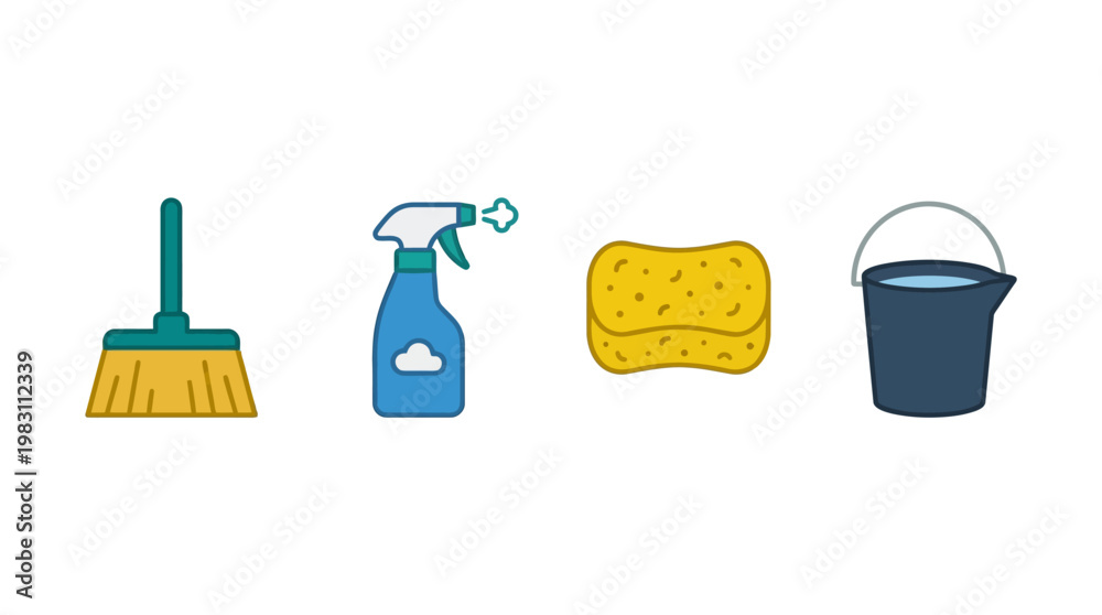 Obraz premium Cleaning supplies and tools set.