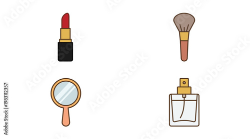 Makeup Cosmetics Beauty Products Collection.