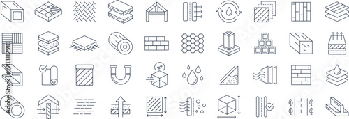 Materiel icons Pixel perfect. Iron, wood, product,house materials