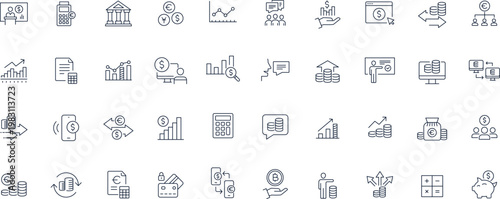 Budget icons Pixel perfect. Money, economy, diagram, document