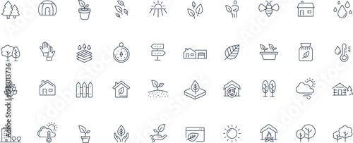 Garden icons Pixel perfect. ecology, plant, nature