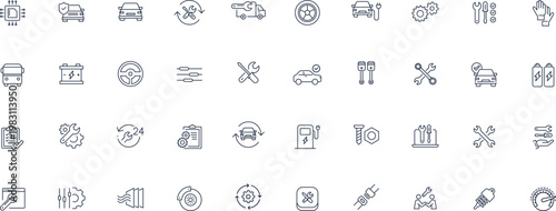 Motor Basic icons set Pixel perfect. Setup, system, energy
