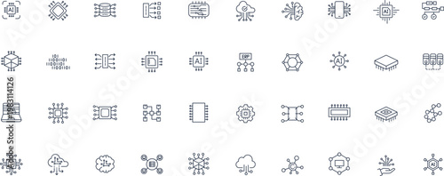 Microship icons Pixel perfect. Setup ,computer ,system, science