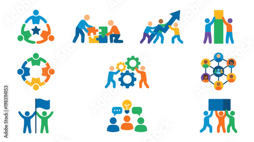 People working together in business teamwork.