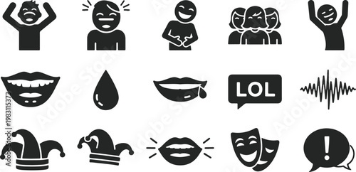 Collection of emoticons and symbols representing various emotions and reactions