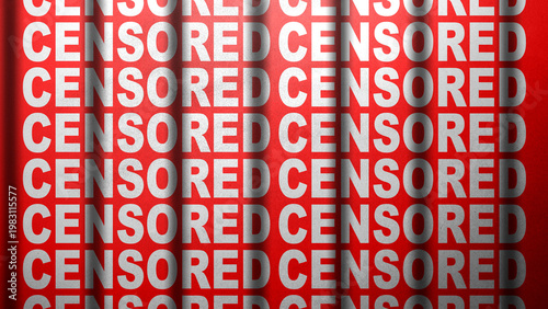 Obraz na plátně A conceptual illustration featuring a red curtain backdrop with repeating white