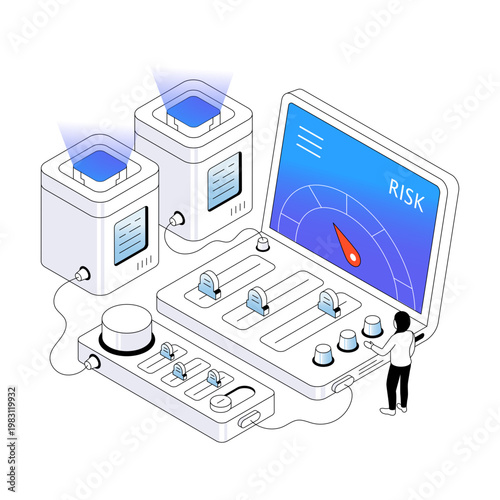 A colored design illustration of risk analysis 