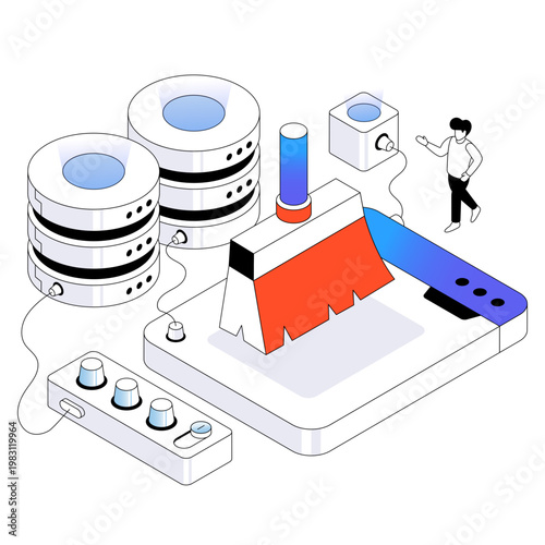 A unique design illustration of data cleaning 