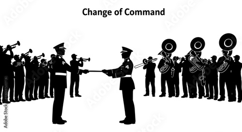 Military Change of Command Ceremony with Brass Band