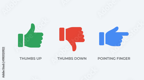 Green thumbs up red thumbs down.