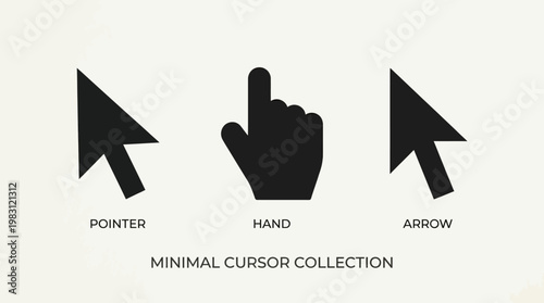 Black computer mouse pointer icons.