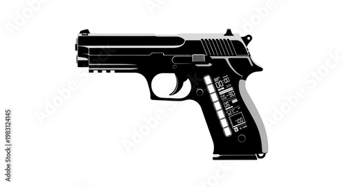 Modern Black Semi-Automatic Pistol with Tactical Features