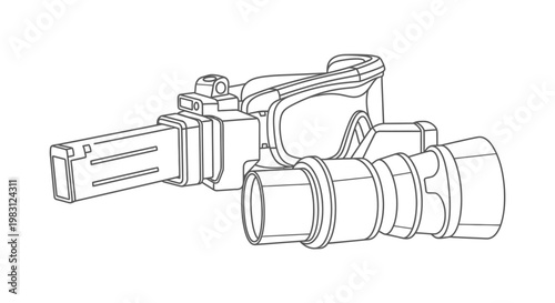 Night Vision Goggles Monocular Device Outline Icon Vector Illustration