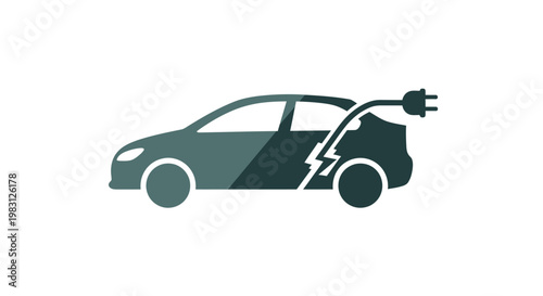 Electric Car Charging Icon Symbolizing Green Energy and Sustainability.