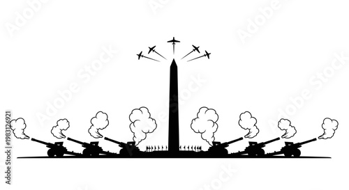 Washington Monument Air Show and Cannon Salute