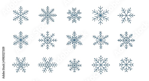 Set of snowflake illustrations