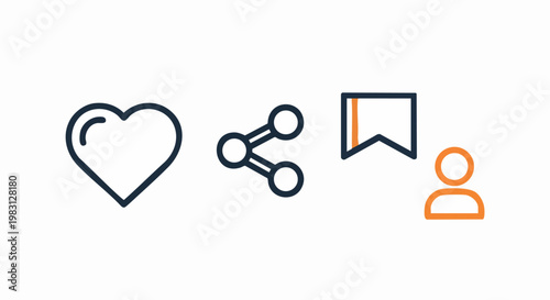 Digital Interface Icons: Clean and modern icons representing digital interaction, showcasing a minimalist design with a focus on simplicity and clarity.