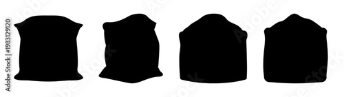 set of four minimalist flour sack icons on dark gradient background