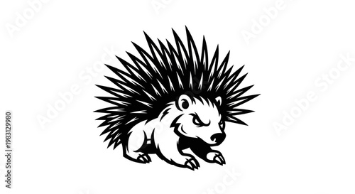 Stylized Porcupine Illustration - Angry Animal Icon