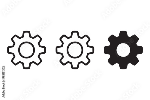 Gear settings icons for system configuration, software preferences and control panel tools