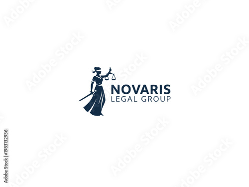 Lady Justice silhouette logo for Novaris Legal Group