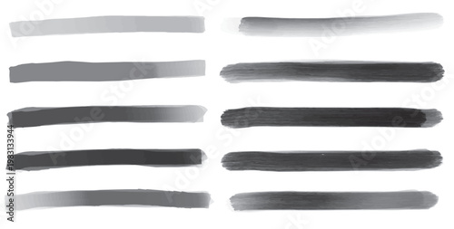 手書きの水彩 筆 マーカー アンダーライン 素材