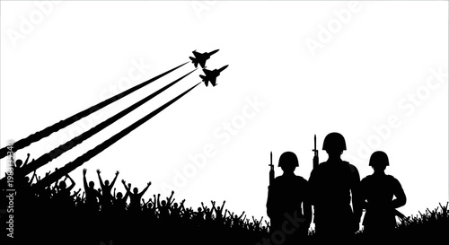 Patriotic Crowd Cheers as Fighter Jets Perform Air Show